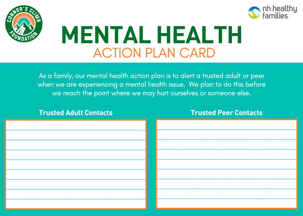 Mental Health Action Plan Card-Front