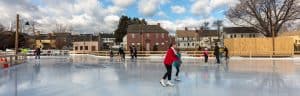 Cover image of skaters on Puddle Dock Pond
