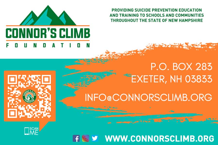 Front side of the Connor's Climb Foundation wallet card